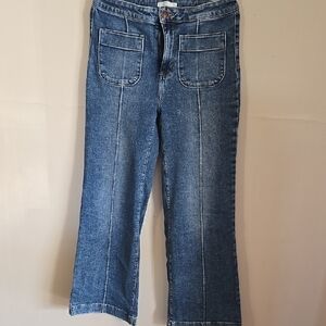 LC Lauren Conrad Blue Flare Wide Leg Jeans